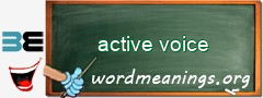 WordMeaning blackboard for active voice